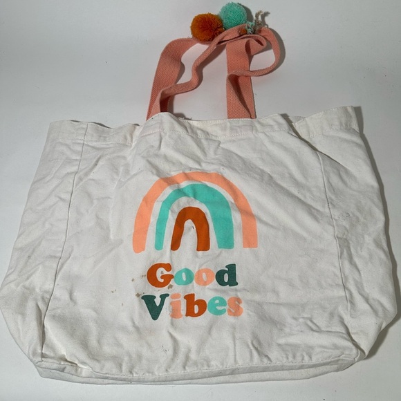 Colorful 'Good Vibes' Tote Bag - Picture 1 of 4